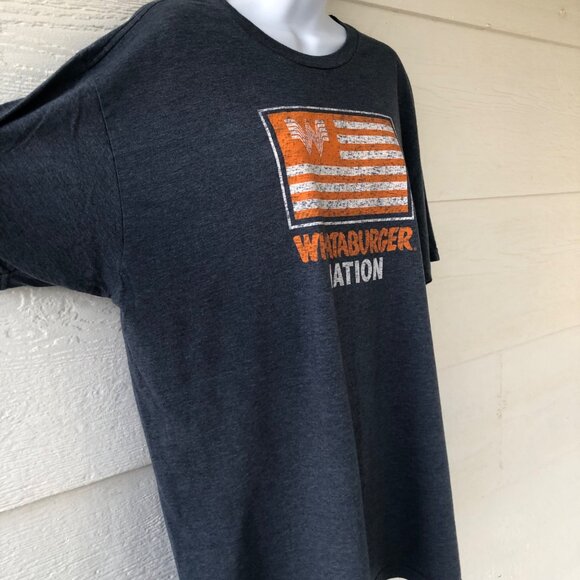 Whataburger Nation Adult XL Gray Orange Graphic Logo Tee - Picture 5 of 10